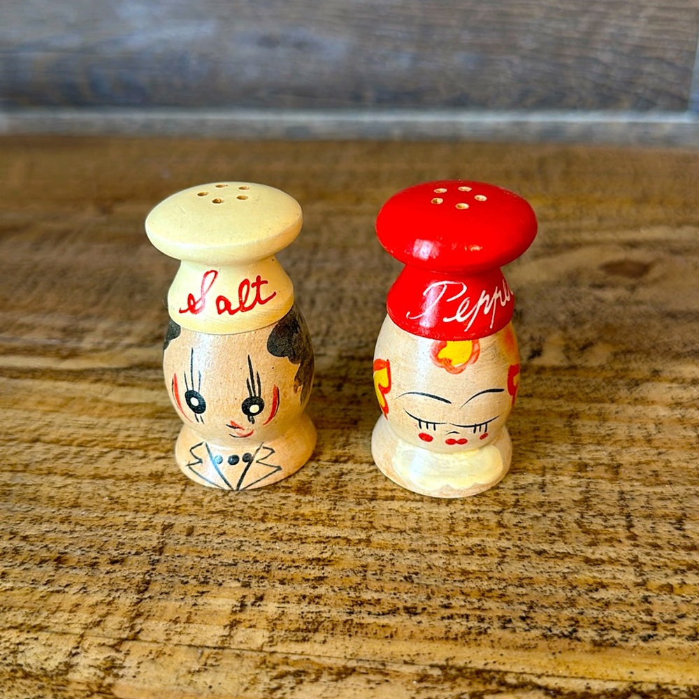 Wood Japan made salt and pepper shaker